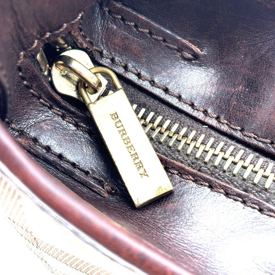 美品 バーバリー ワンショルダーバッグ ノバチェック ホースロゴ ベージュ