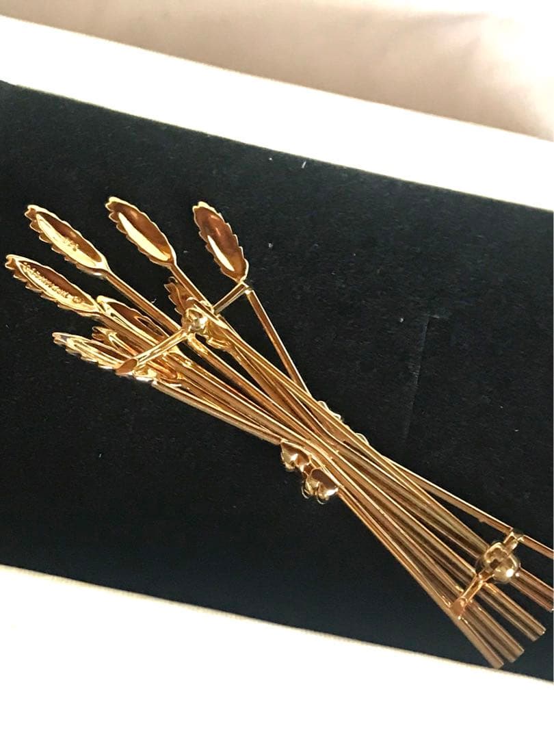ティファニー　イエローゴールドブローチ　麦モチーフ　k1818金 18k