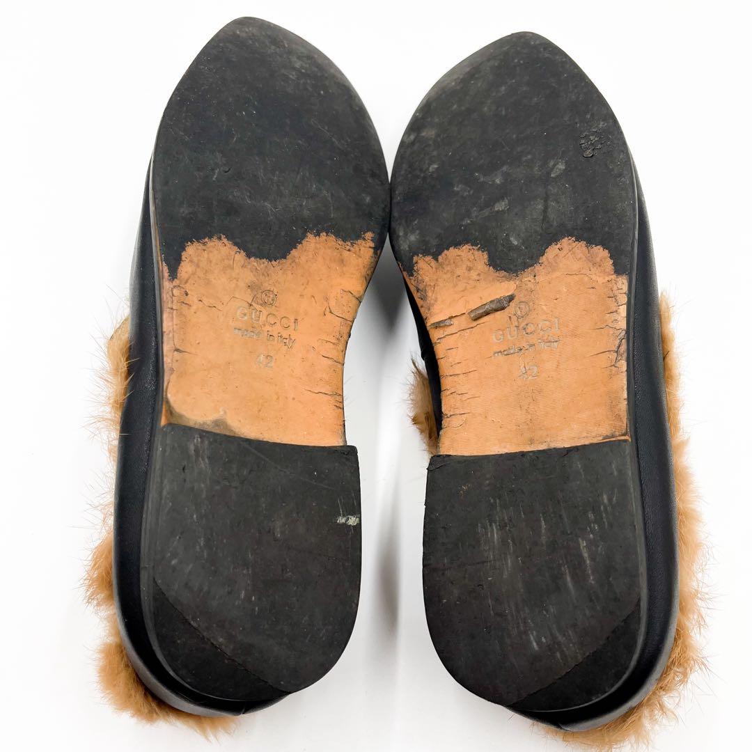 GUCCI ローファー 革靴 プリンスタウン ホースビット 42 ブラック