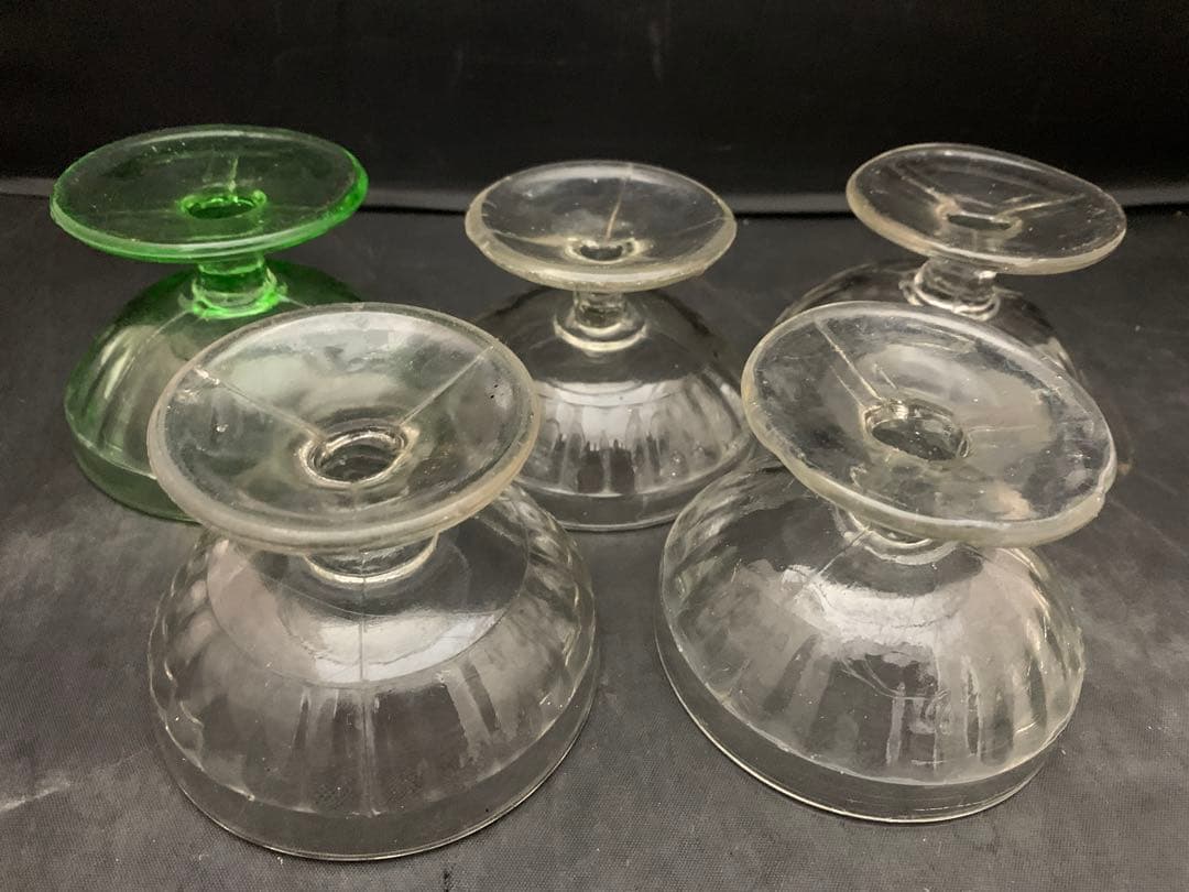 アンティーク　レトロ　かき氷ガラス　ガラスコップ　5客