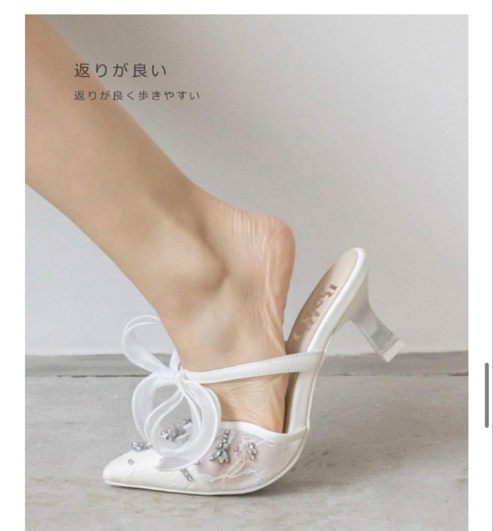 ランダ　RANDA ビーズ　2way ミュール　L ピンク　20th 20周年