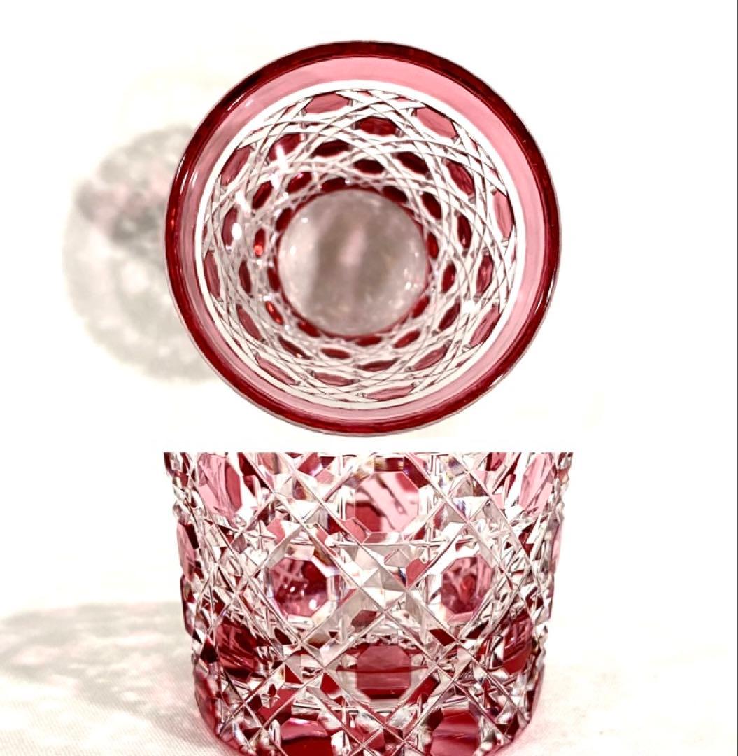 江戸切子／カガミクリスタル　”八角籠目紋”　ペア懐石杯