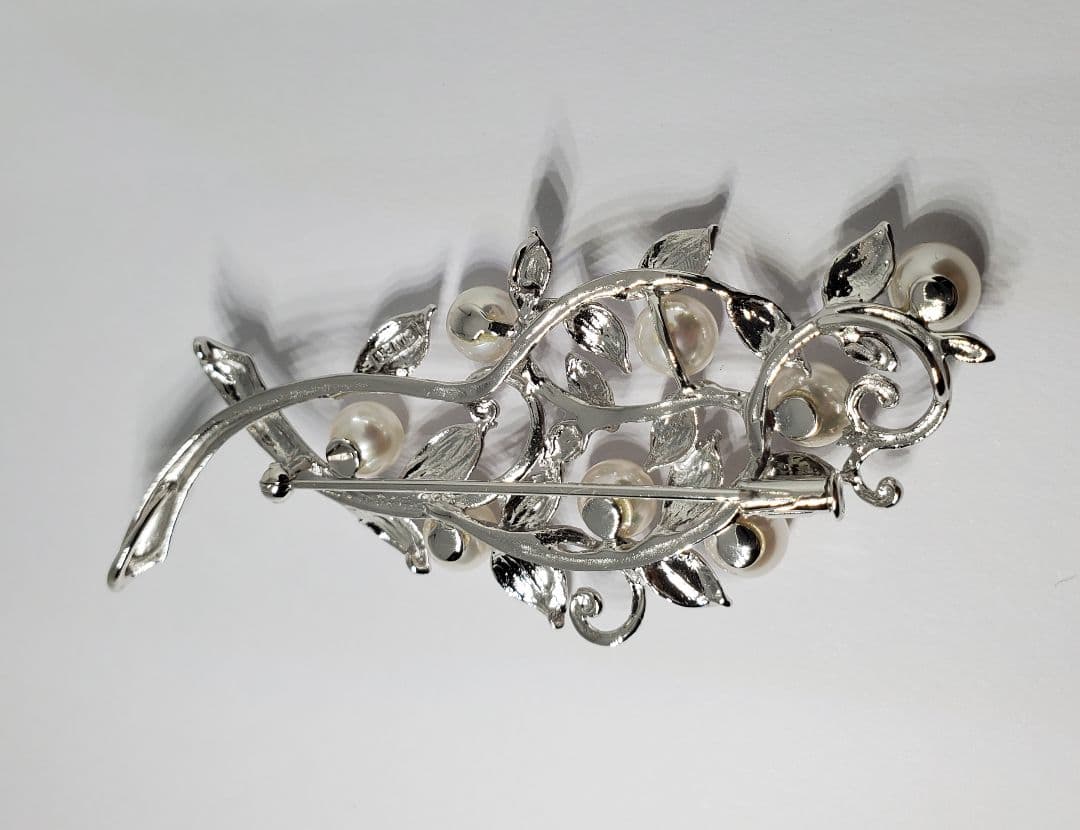 あこや真珠　本真珠　シルバー　ブローチ　パール　ジュエリー