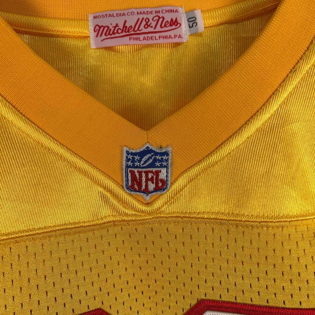 NFL 全刺繍 半袖 アメフトゲームシャツ イエロー L 5159