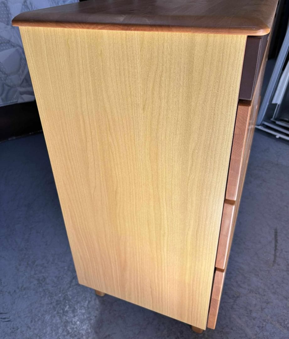 服部家具 天然木チェスト PARCO 120 LC-4、4段 幅120cm