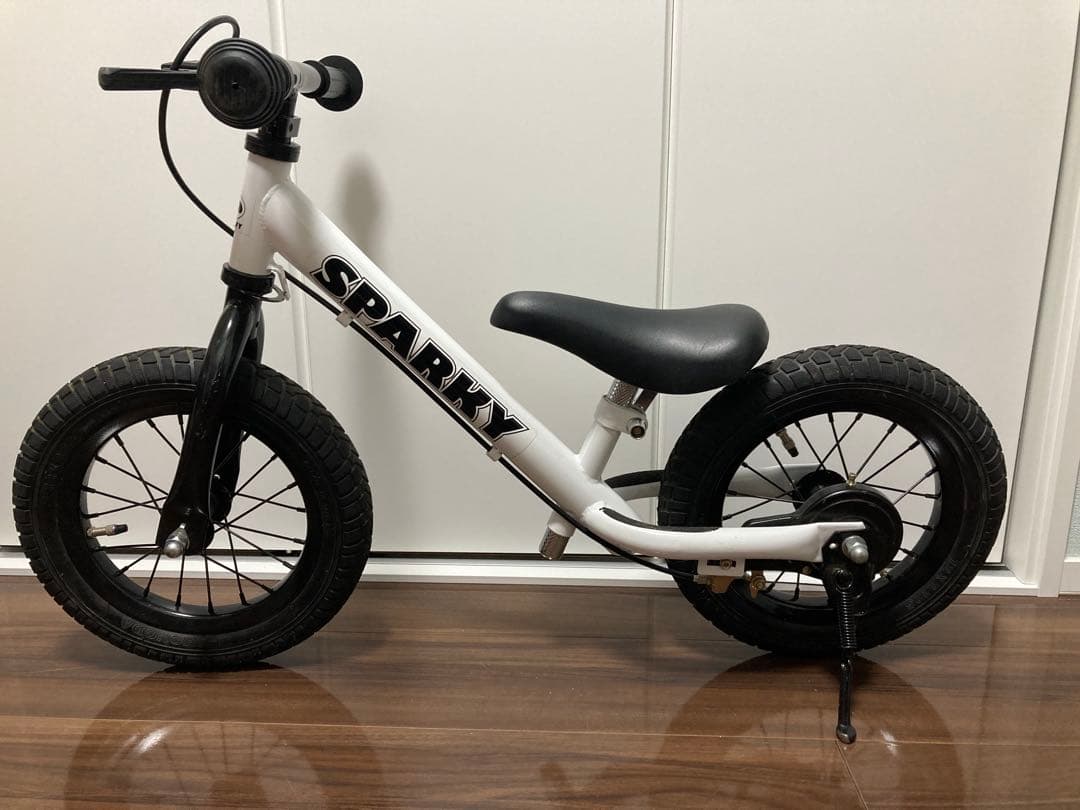 【美品】sparky スパーキー キックバイク ホワイト 白　ロングサドル付