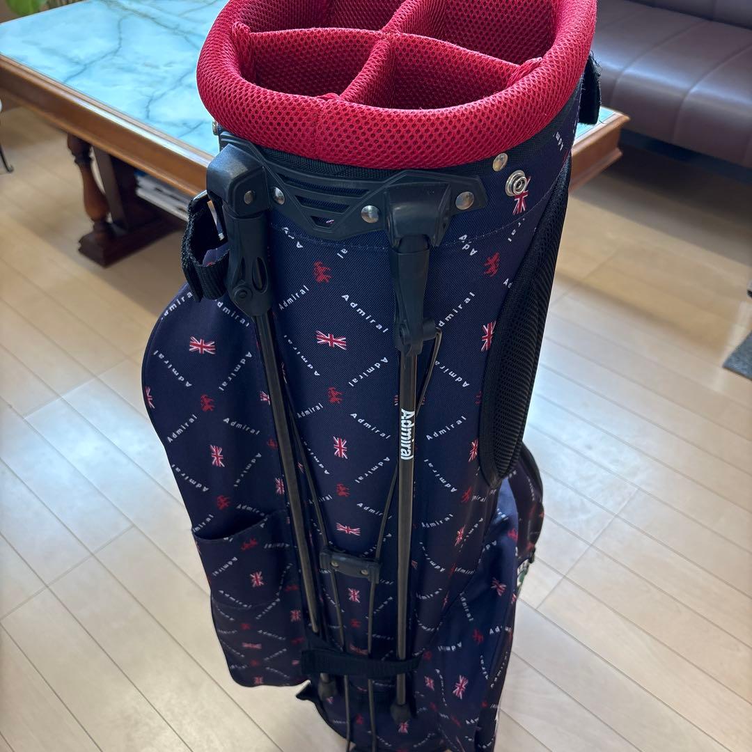 ゴルフバッグ　アドミナル　紺色　裏地赤