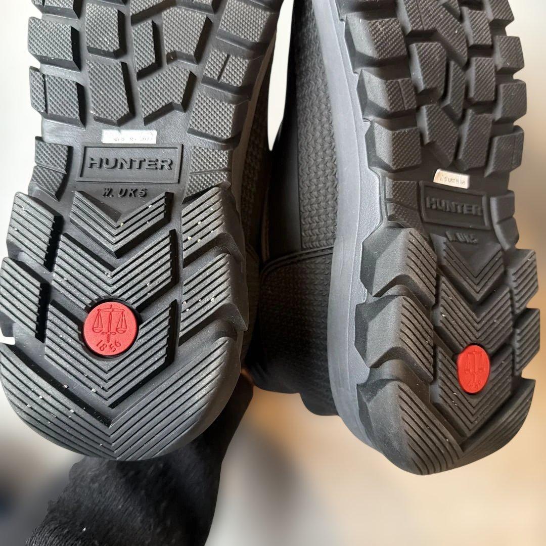 HUNTER ハンター　ブラック ショートブーツ　スノーブーツ UK5