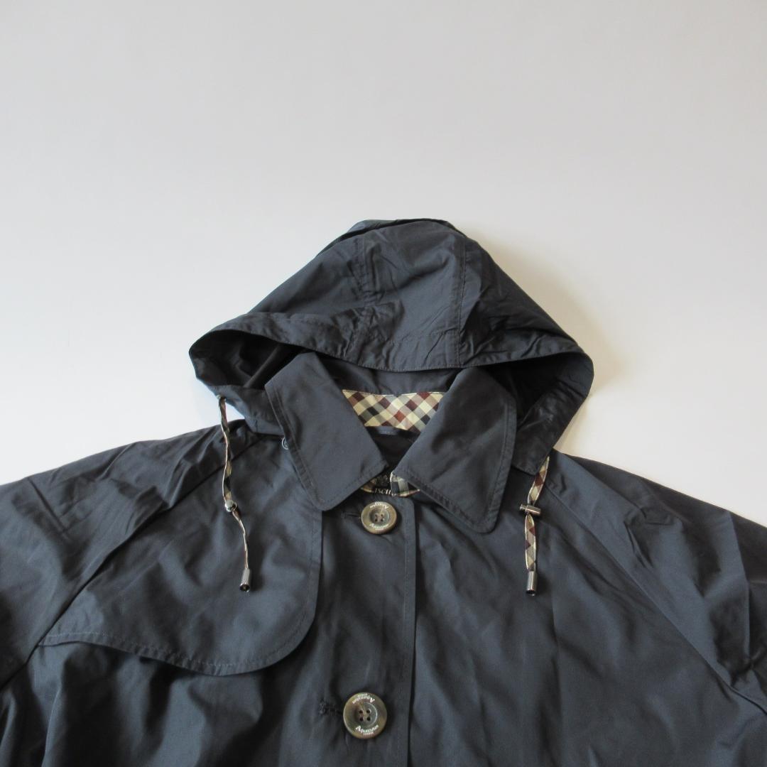 アクアスキュータム未使用ネイビー トレンチデザイン レインコート L 1/2