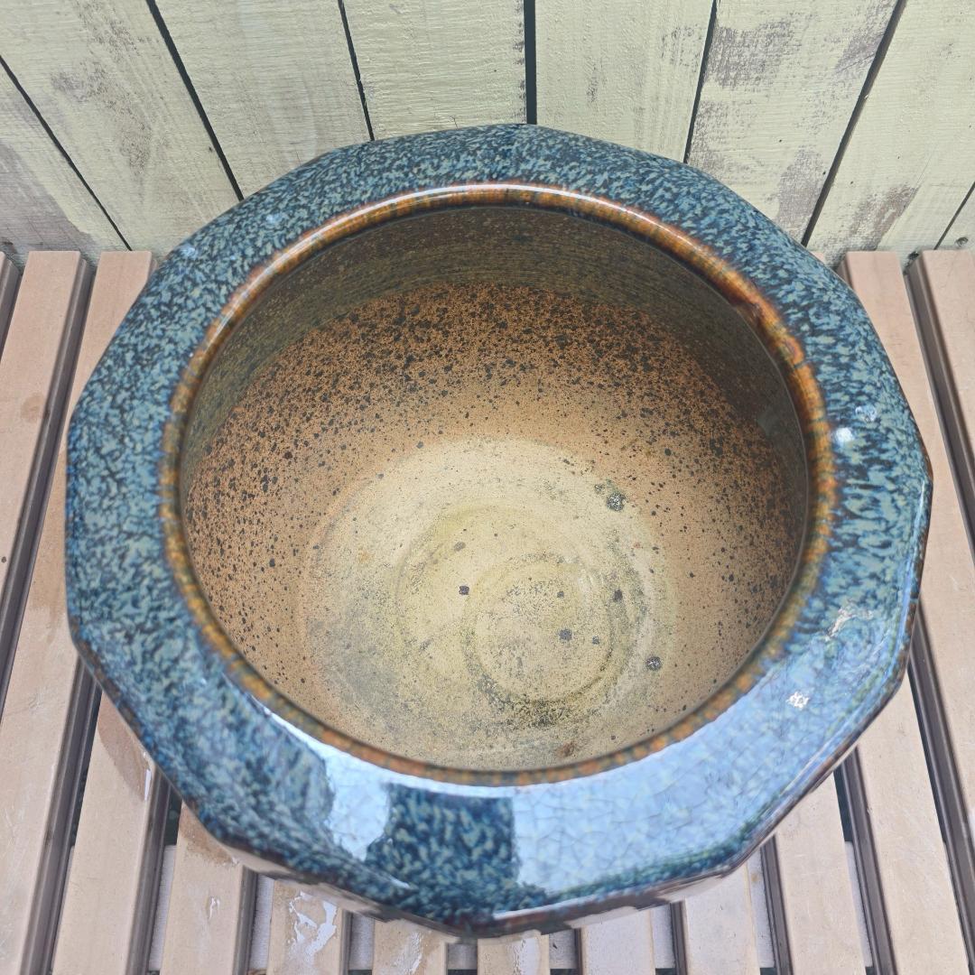 i+【店頭引取大歓迎】 睡蓮鉢 メダカ鉢 金魚鉢12角形 日本庭園 和 鉢