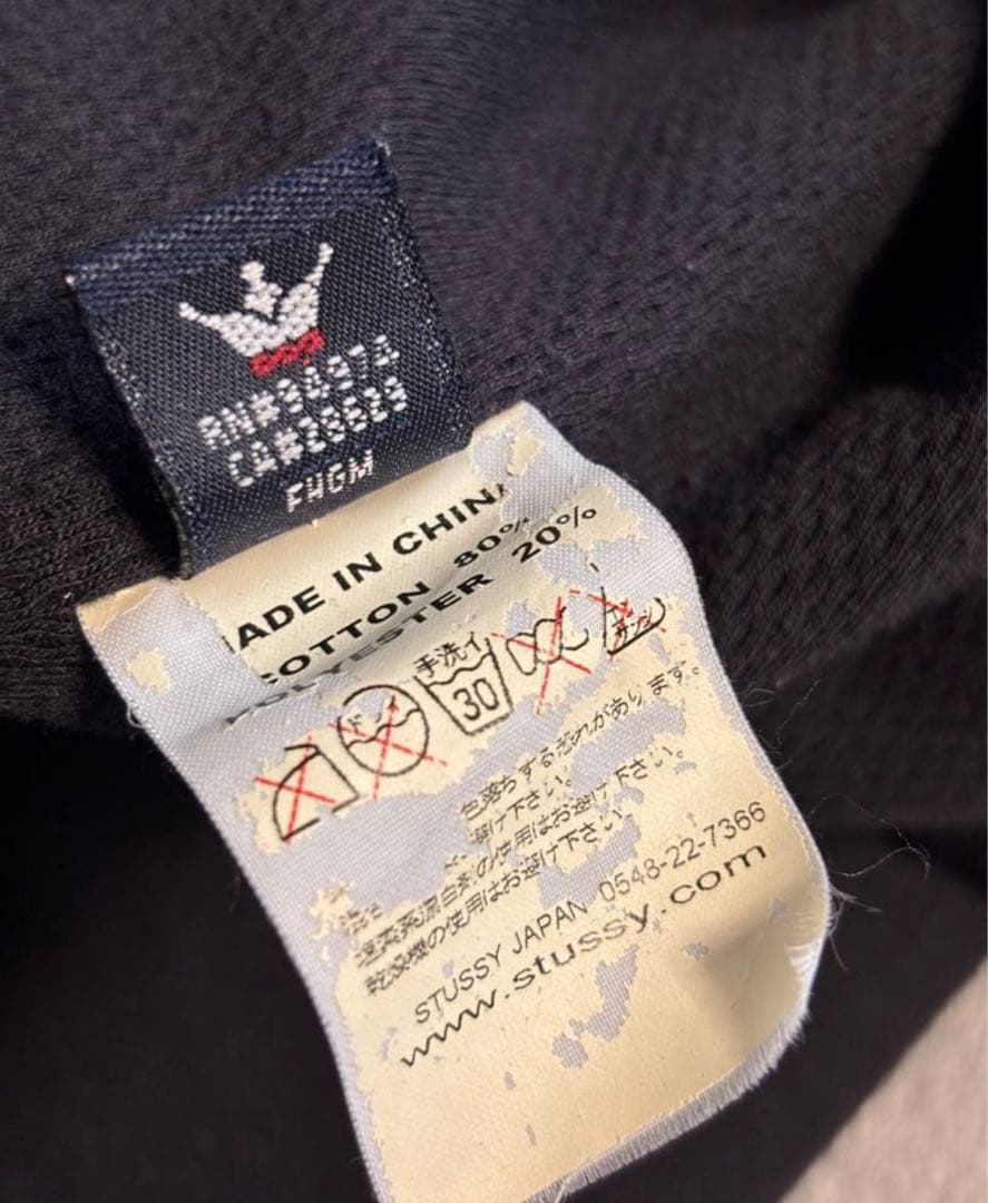 90s 00s STUSSY ステューシー スナップ スウェット ジャケット 紺