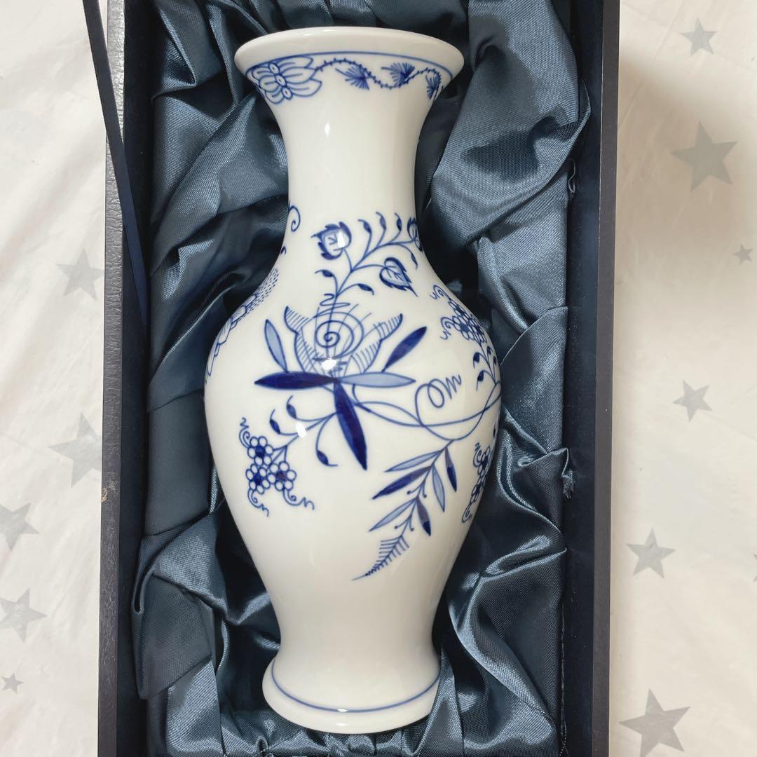 Meissen マイセン ブルーオニオン 花瓶　箱付き【未使用☆匿名送料無料】