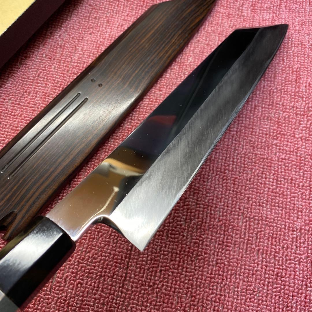 銀三　本焼き　切付包丁　270㎜ 9寸　黒檀鞘付き