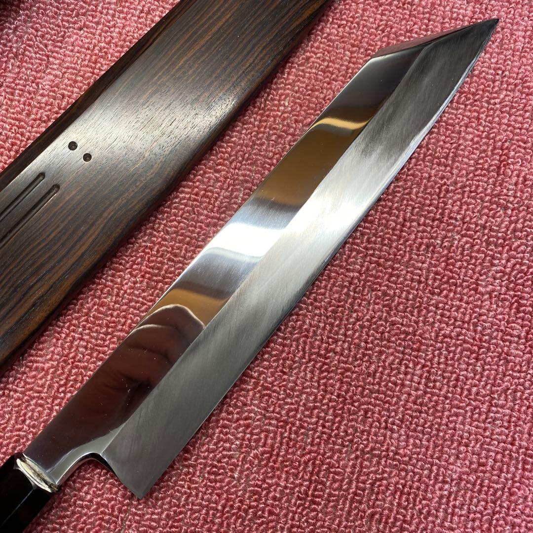 銀三　本焼き　切付包丁　270㎜ 9寸　黒檀鞘付き