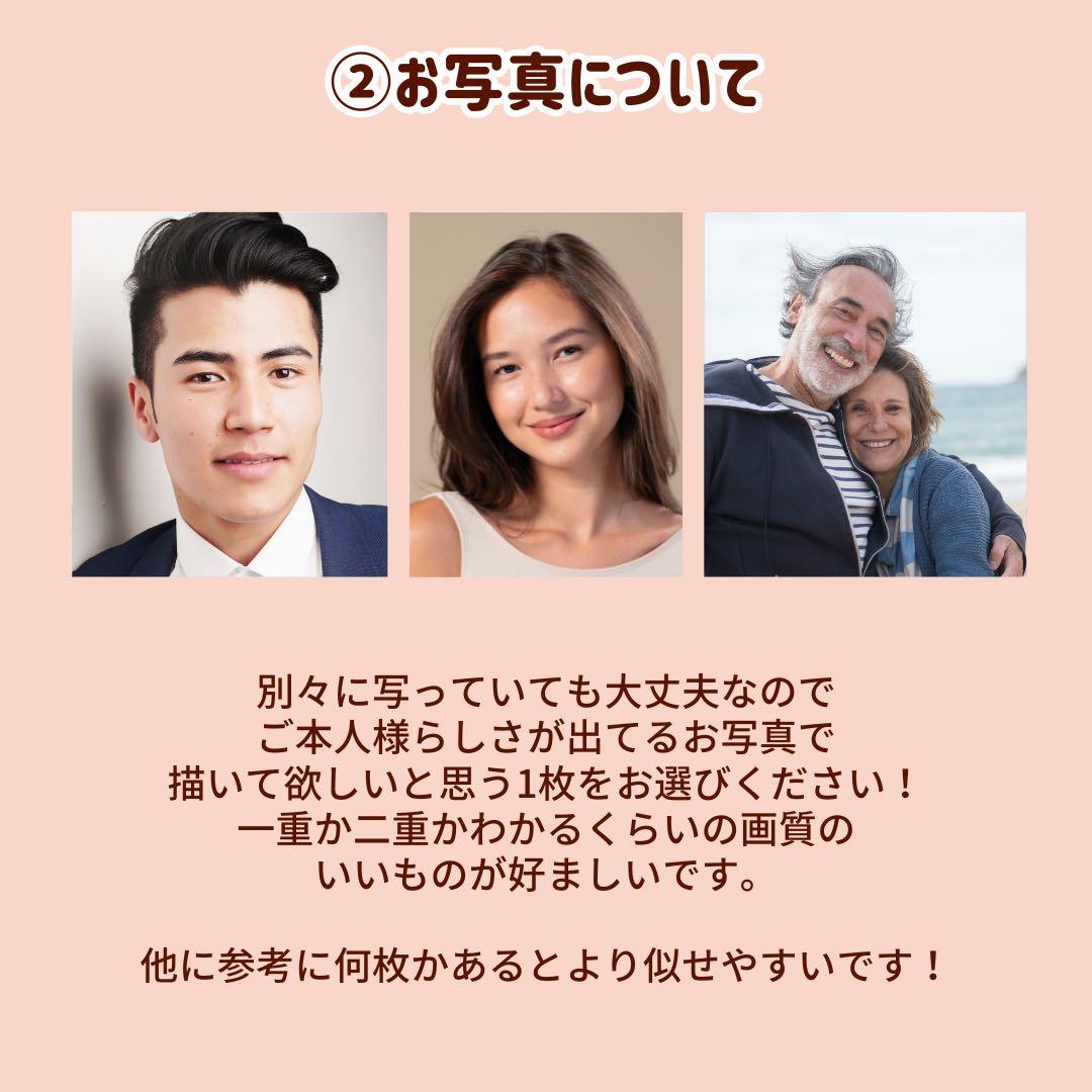 1名さま　2名さま　A4サイズ【似顔絵オーダー】用紙のみ