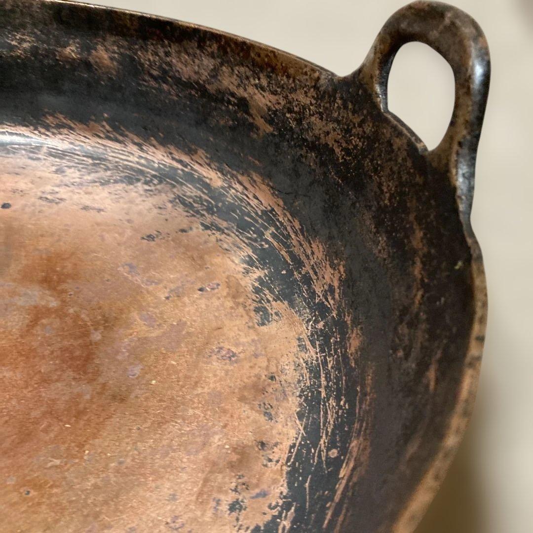 銅製 天ぷら鍋　揚げ物鍋 2つのハンドル付き