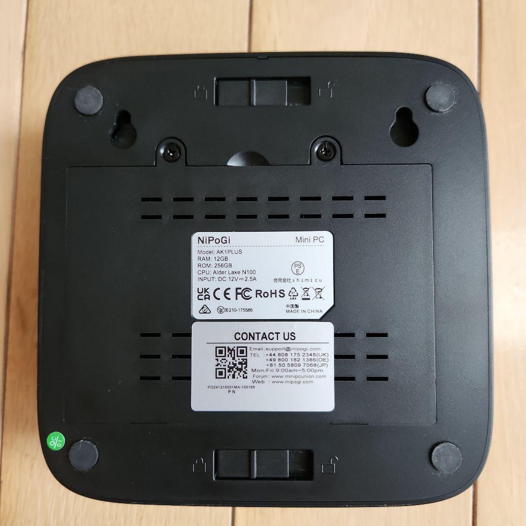 ミニPC NiPoGi AK1PLUS N100/12GB/256GB