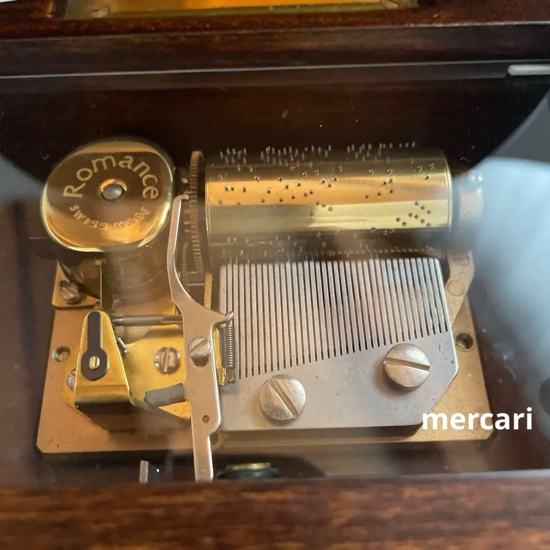 REUGEリュージュ　オルゴール クルミ無垢材象嵌細工ボックス　アンティーク置物