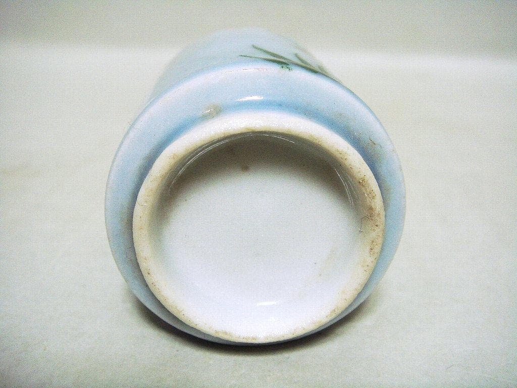 927『色絵 菖蒲 のぞき猪口』　/骨董品 古美術 アンティーク 古玩