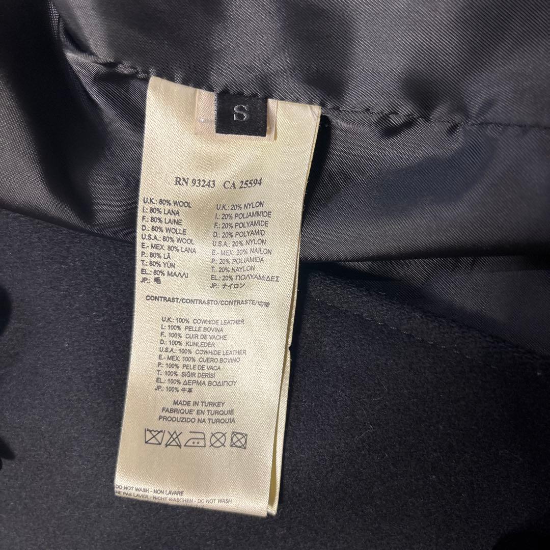 底値　DIESEL フード付き牛革ダッフルコート 黒