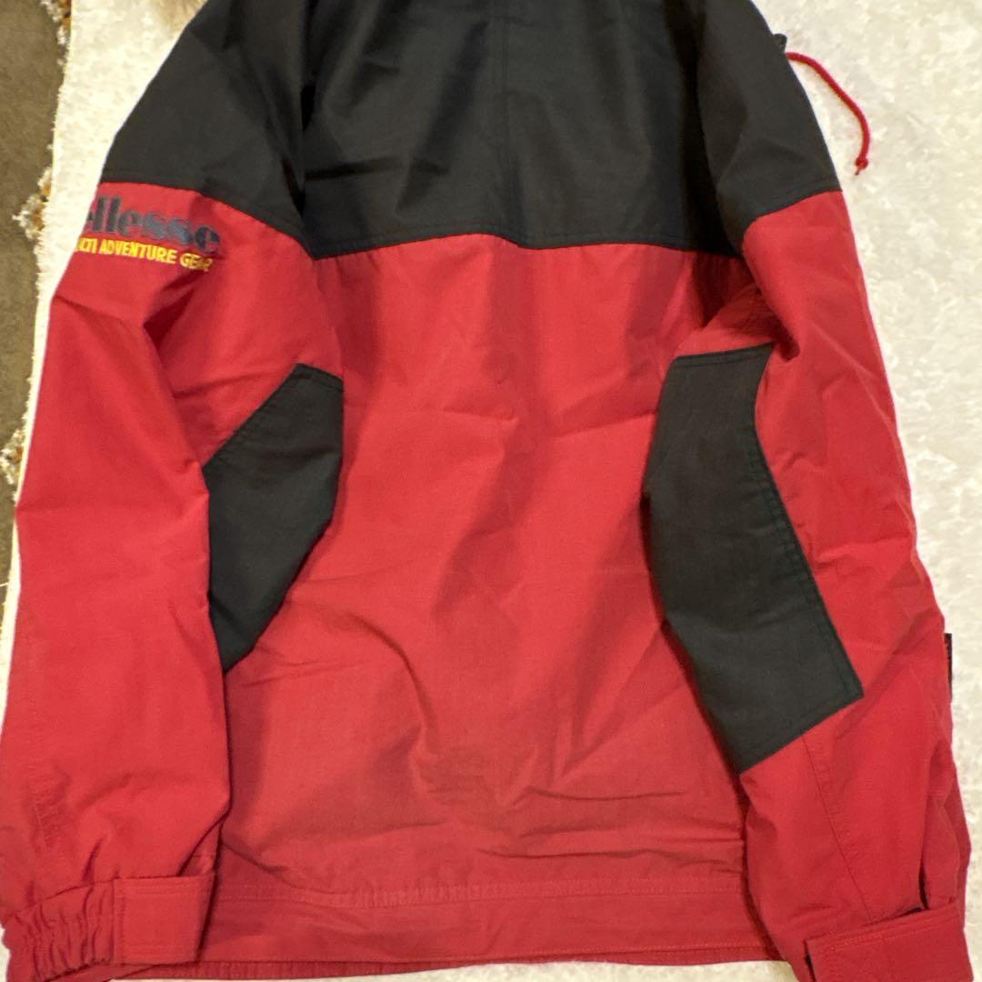 ellesseエレッセ スキーウェア 上下 M 90s レトロ 赤 黒　y2k