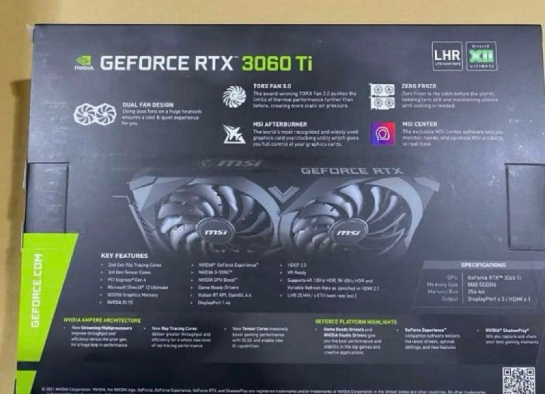 MSI GeForce RTX 3060 Ti VENTUS 2X 8G 新品