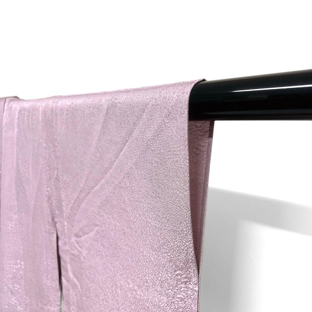 色無地　紋無し　単衣　パープル　パーティ　お食事会　花　楓　着物　064a d