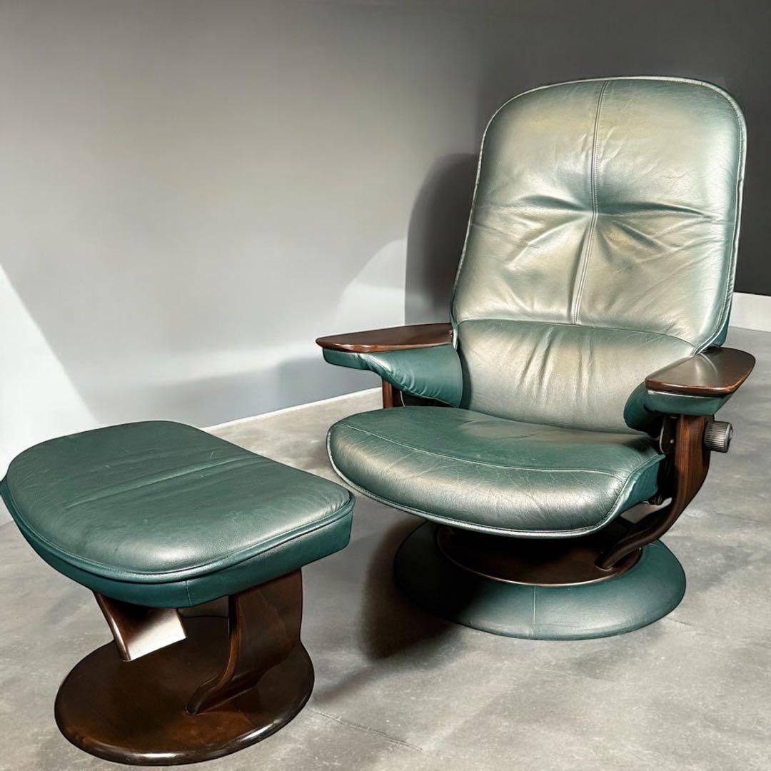 もなみり　本体のみ　HR732 カリモク 本革 リクライニング回転チェア