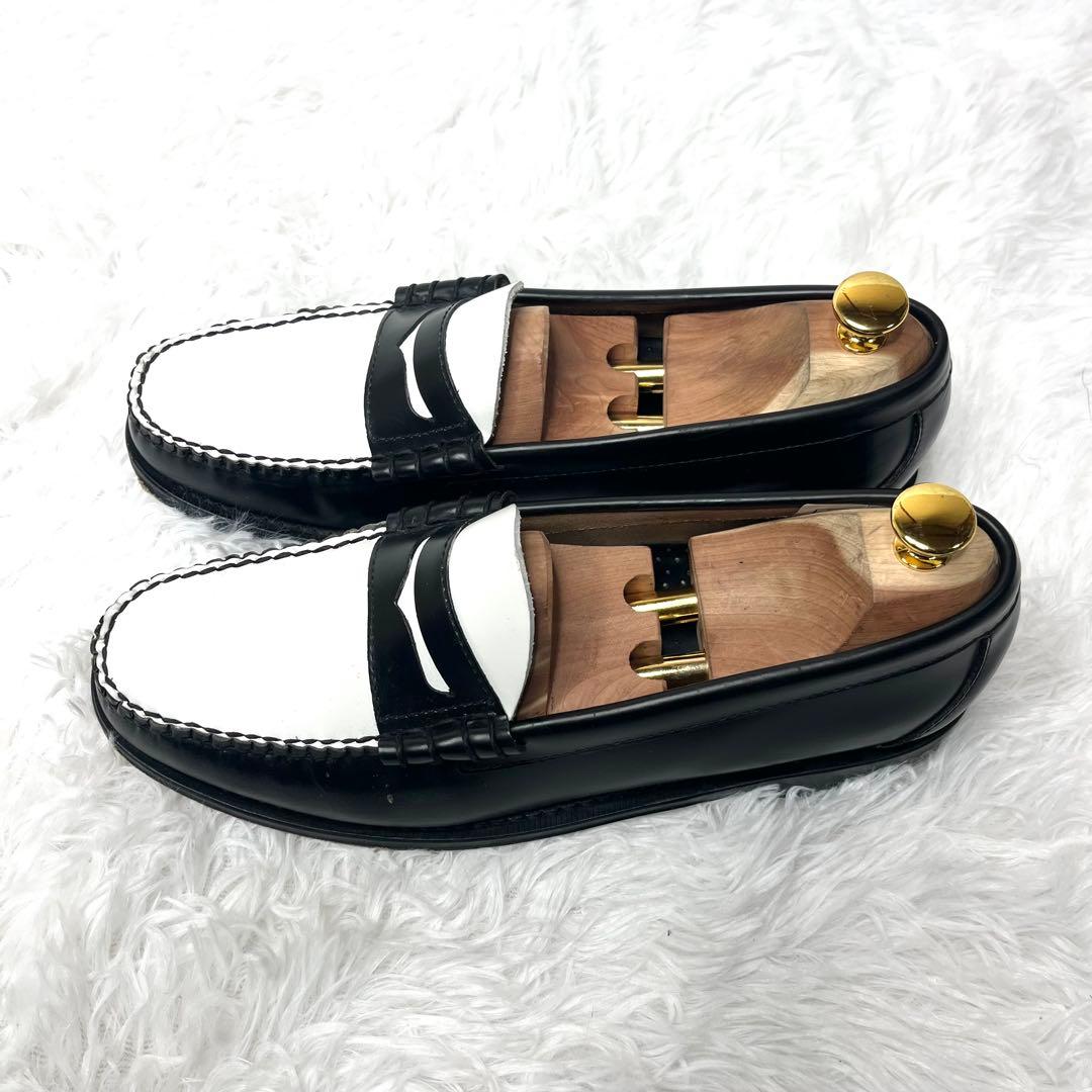 【美品】 G.H.BASS コンビローファー 27.5cm バイカラー 白黒