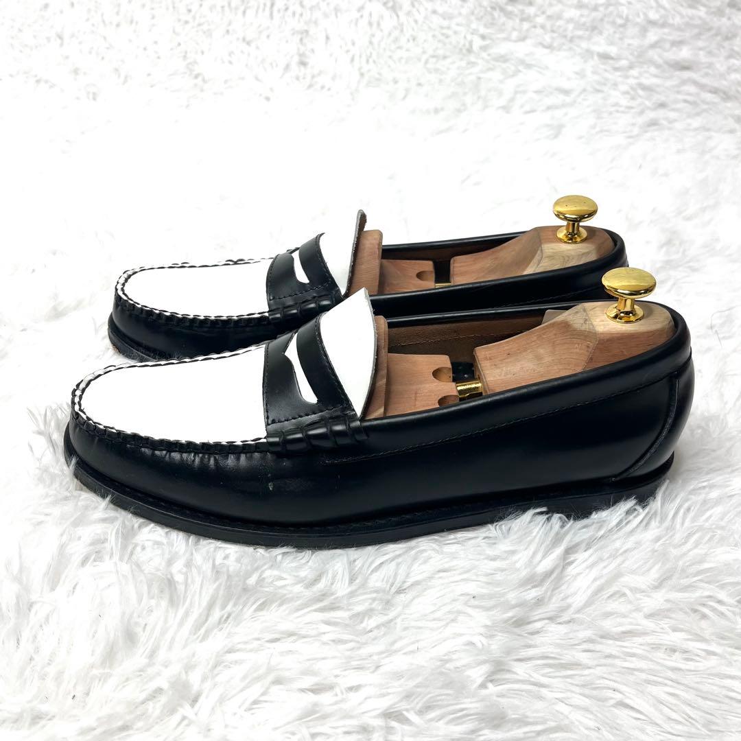 【美品】 G.H.BASS コンビローファー 27.5cm バイカラー 白黒