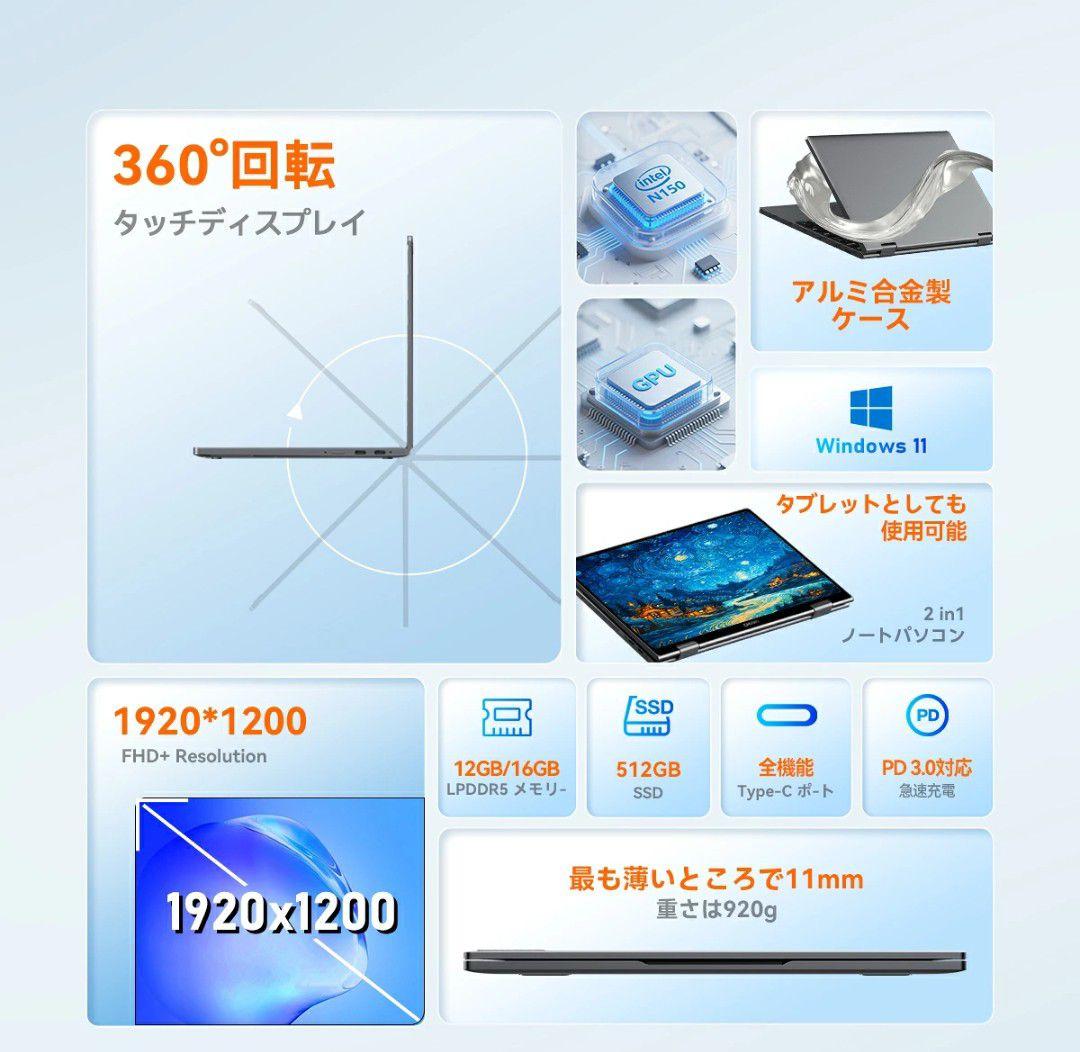 6in1リーダー付 CHUWI MiniBook X Win11 N100