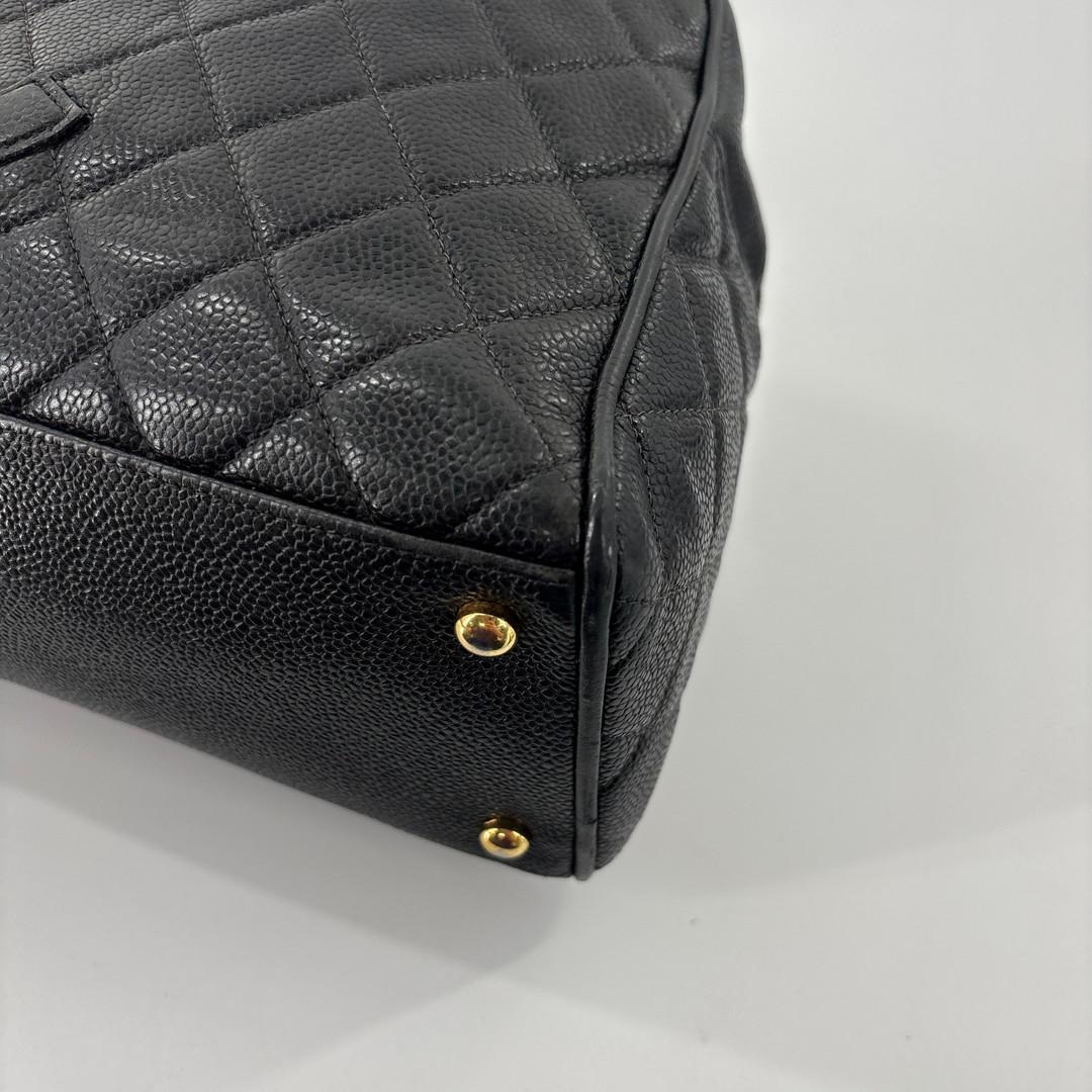 超極美品 シャネル マトラッセ キャビアスキン ココ ミニ ボストンバッグ