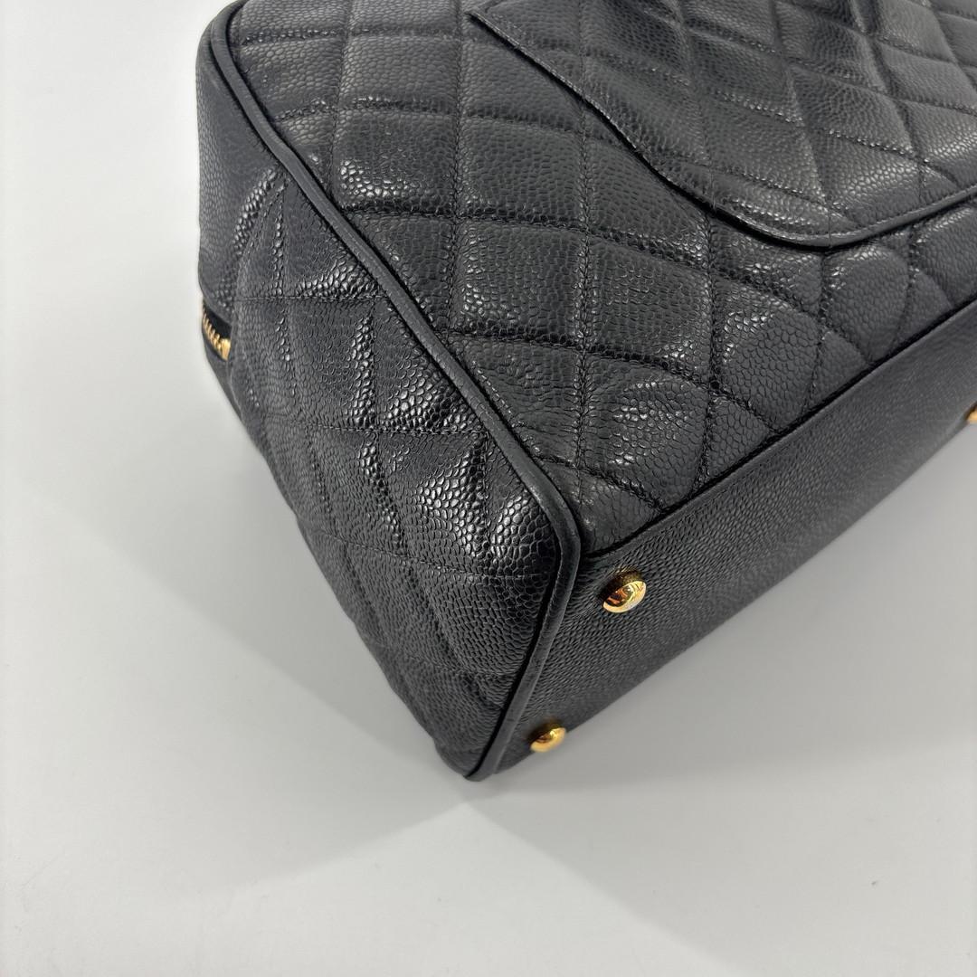 超極美品 シャネル マトラッセ キャビアスキン ココ ミニ ボストンバッグ