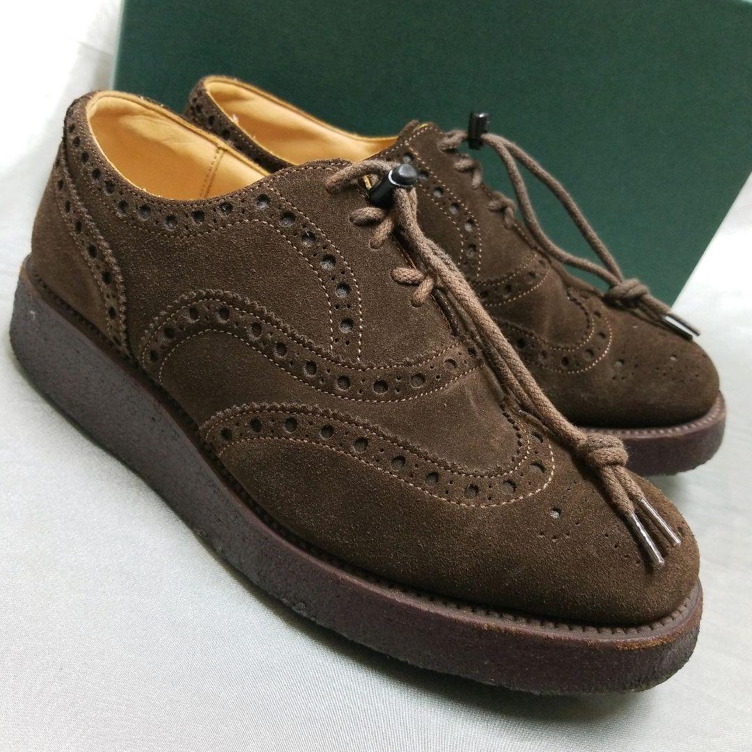 秋冬 Nepco ネプコ ウイングチップ シューズ ラバーソール 茶 英国製