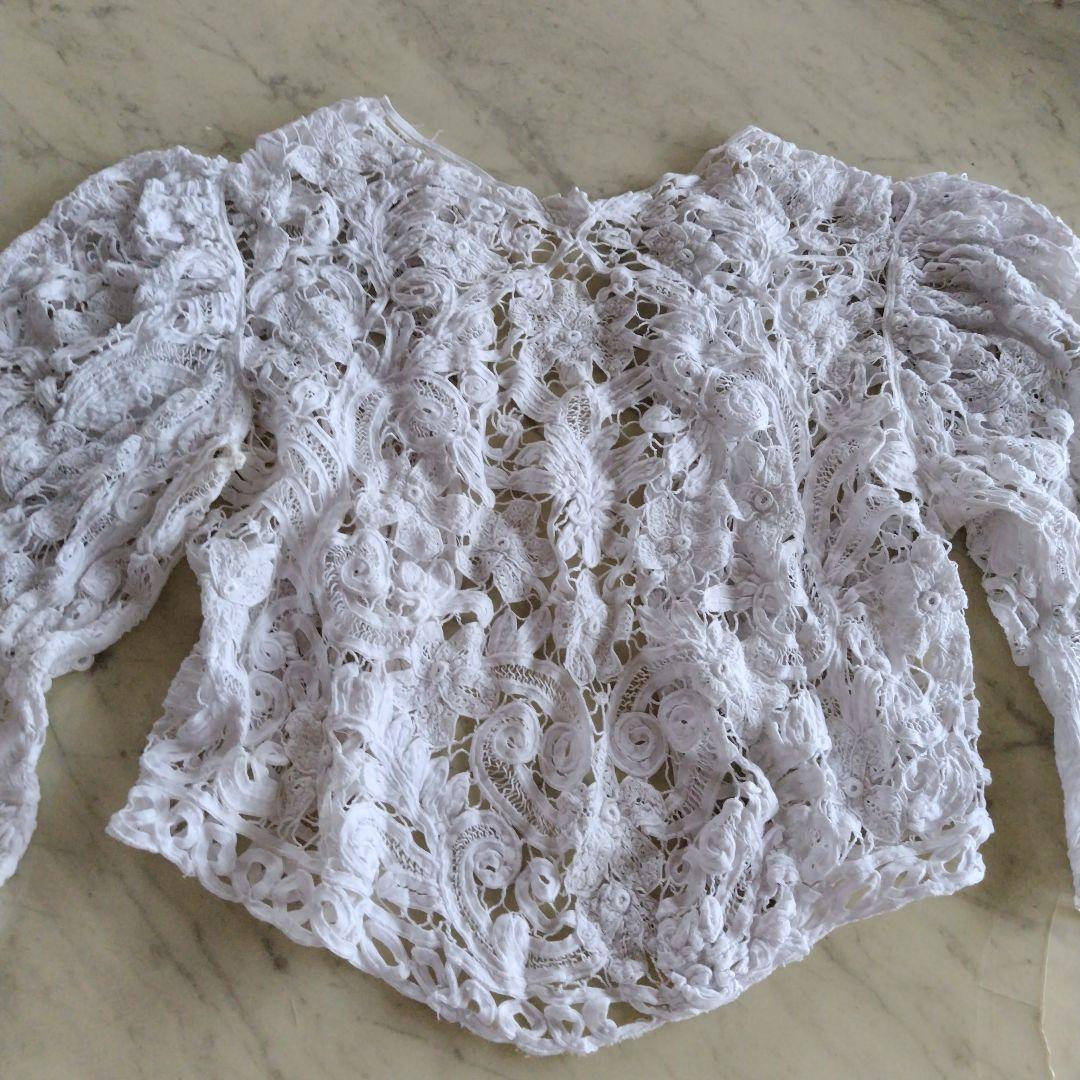 アンティーク　テープレースカーディガン