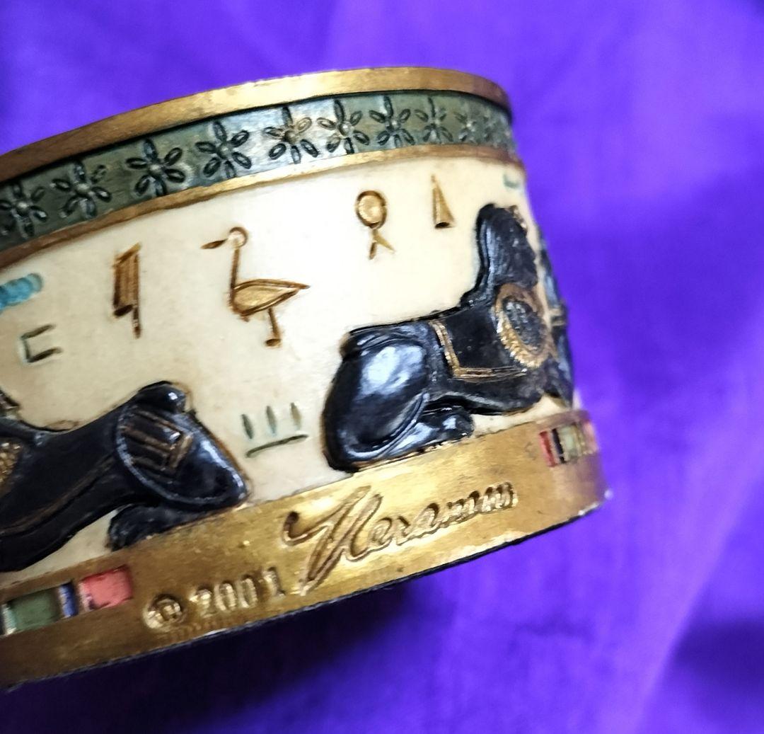 民族工芸品✨古代エジプト調モチーフ 神秘的レリーフ彫刻 装飾品✨貴重品 小物入れ