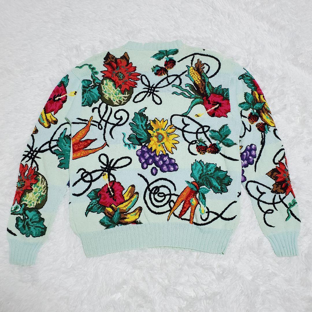 希少✨ficce　フィッチェ　ハンドニット　セーター　花柄　果物　野菜　柄
