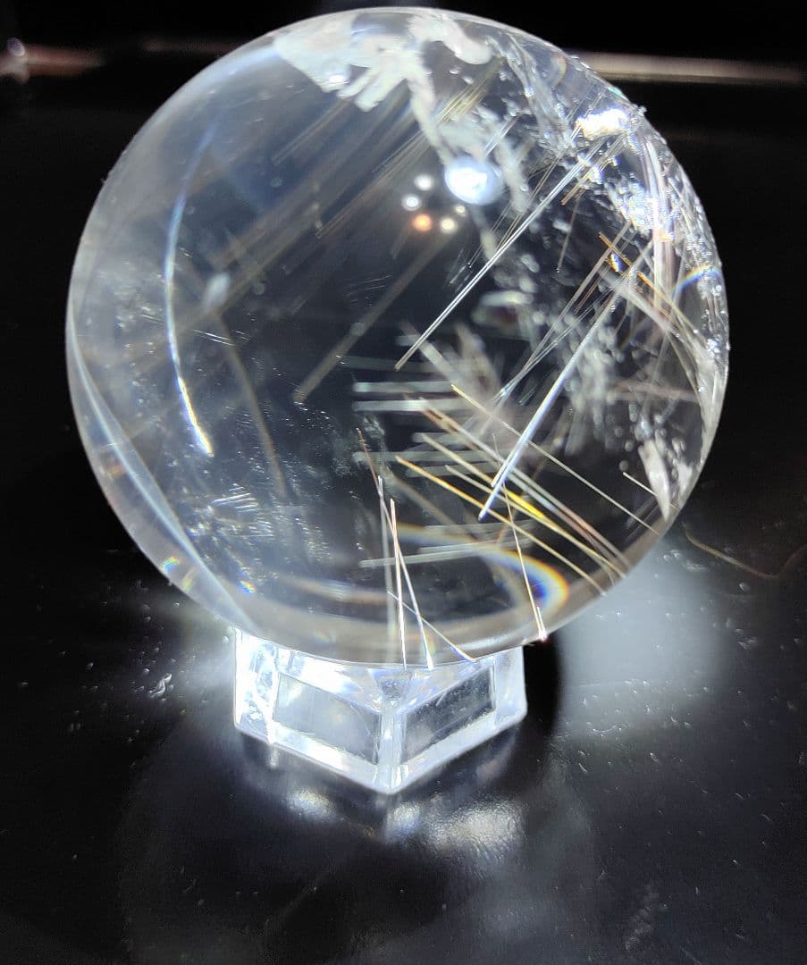 ゴールデンルチル入り水晶球 直径52mm