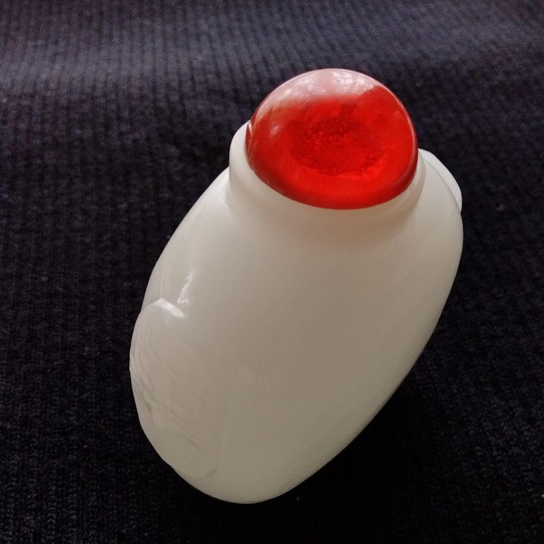 中国骨董コレクション最高潔白玉彫刻双耳鼻煙壺天真無瑕玉石精製本物保証未使用品希少