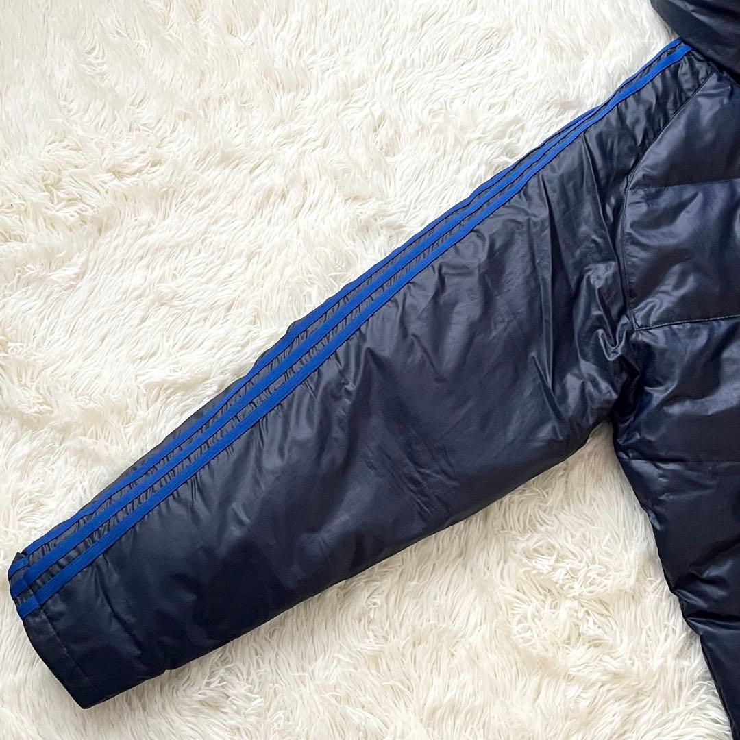 adidas アディダス ダウン ベンチコート Oサイズ ロング　ネイビー