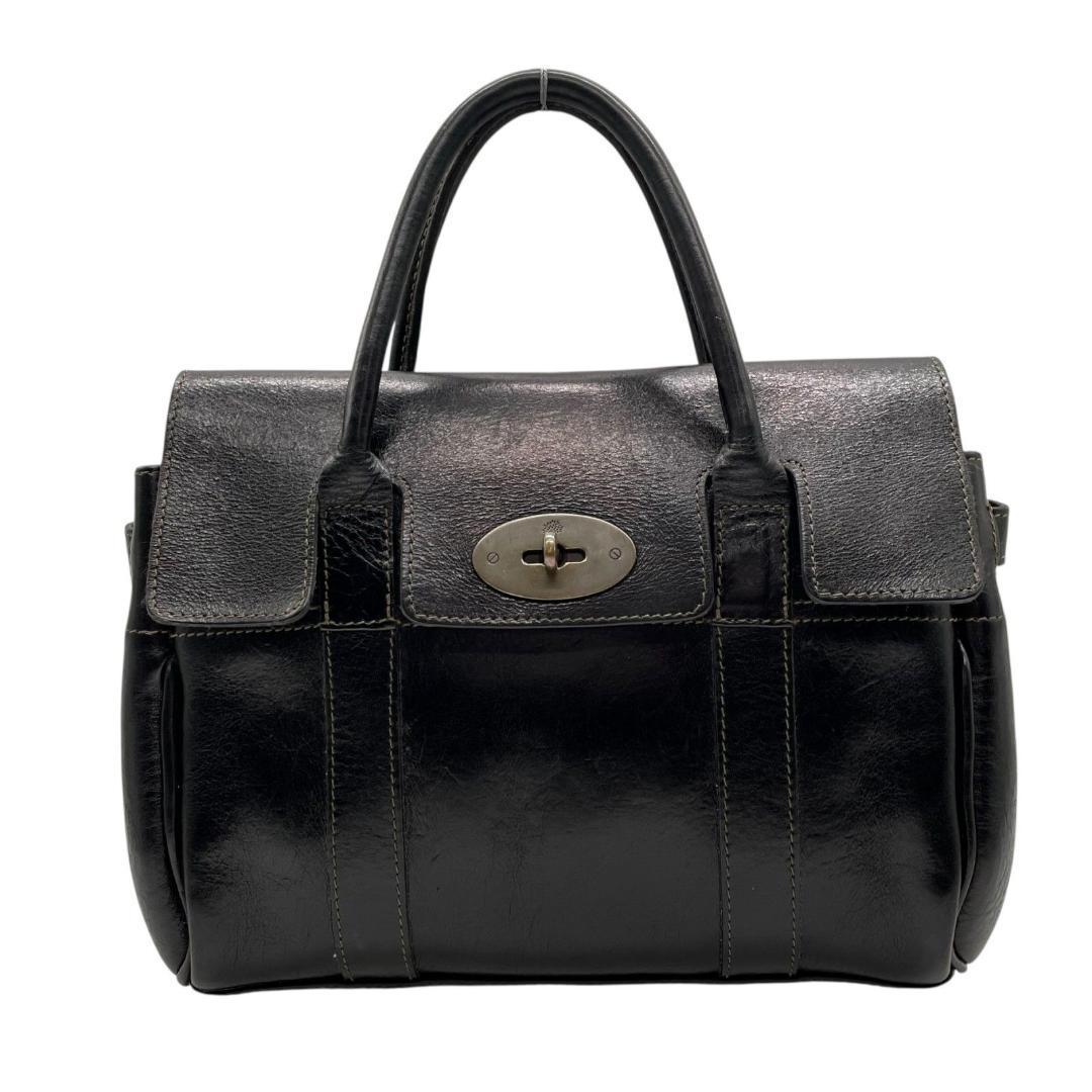 美品 MULBERRY マルベリー ベイズウォーター 黒 レザー ターンロック