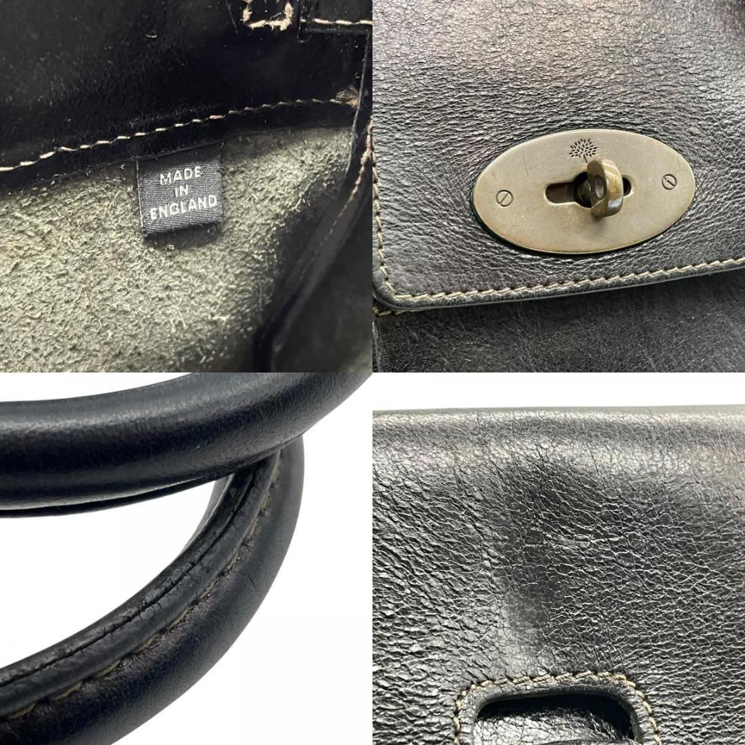 美品 MULBERRY マルベリー ベイズウォーター 黒 レザー ターンロック