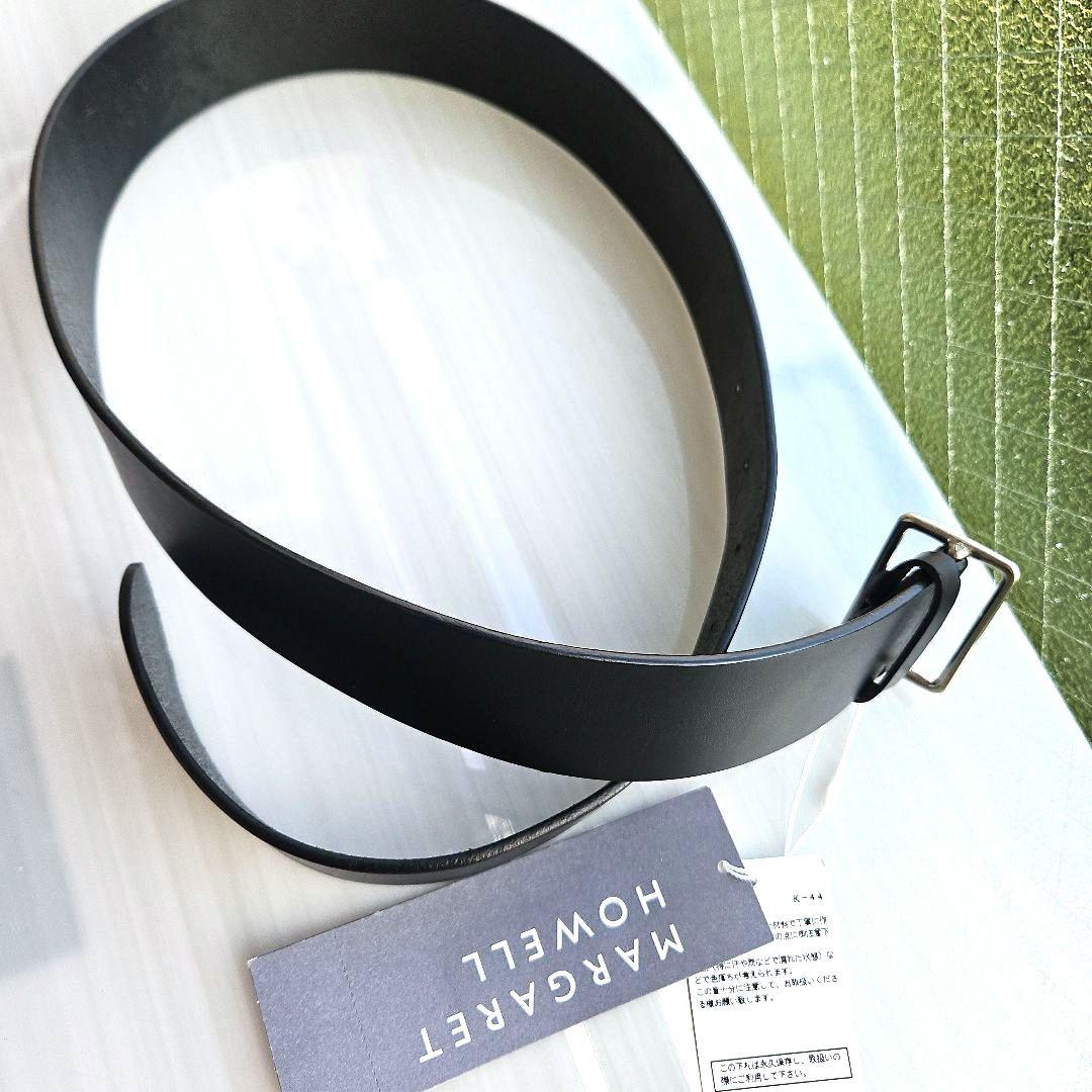 新品⭐マーガレットハウエルワイドレザーベルト⭐サイズ 1 ブラック 牛革