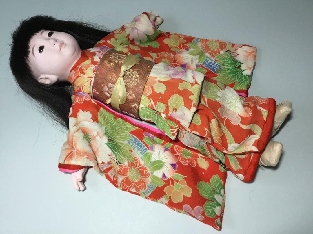 市松人形◆昭和初期 女の子◆人毛 日本人形 アンティーク 大正ロマン 抱き人形