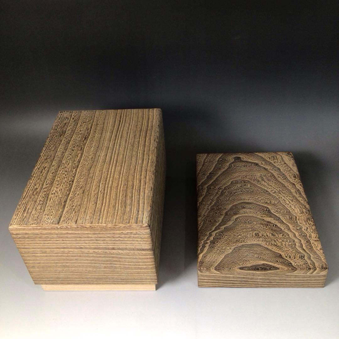 Ｒ８５８　茶箱　『指物師　大崎雄斉作』『焼桐』『利休茶箱』　紙箱　茶道具