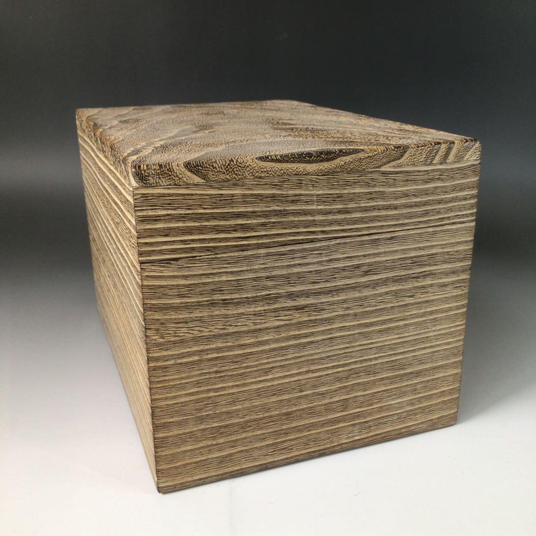 Ｒ８５８　茶箱　『指物師　大崎雄斉作』『焼桐』『利休茶箱』　紙箱　茶道具