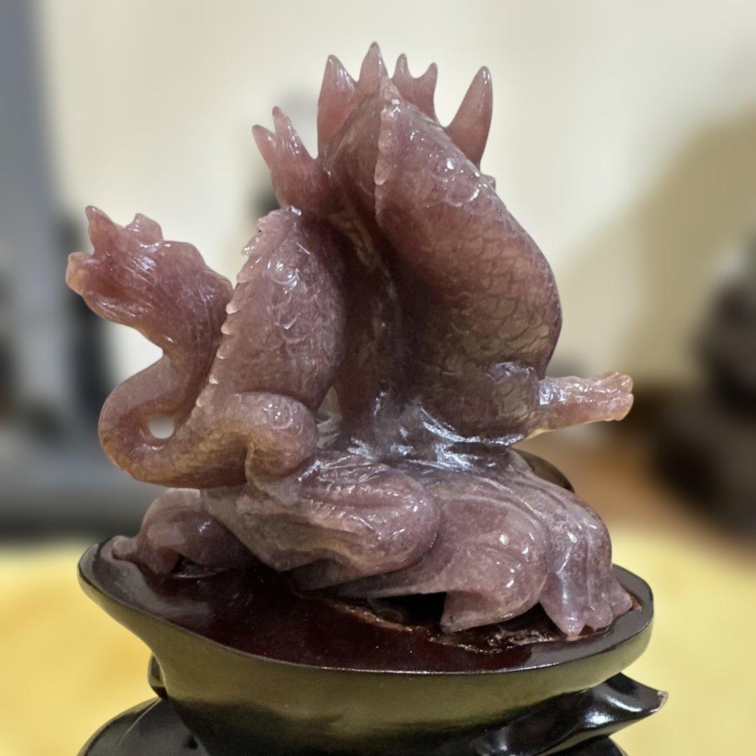 【極上品】ストロベリークォーツ　龍彫　2キロ超