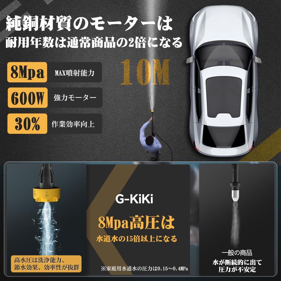 高圧洗浄機 コードレス 充電式 20000mAhバッテリー２個 LED残量表示