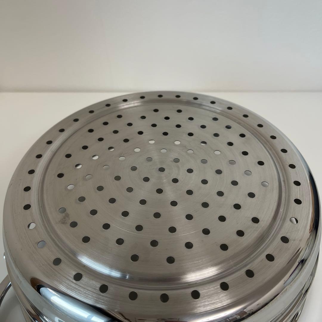 Hestan ステンレススチール マスターパン　２４㎝　スチーマー付き