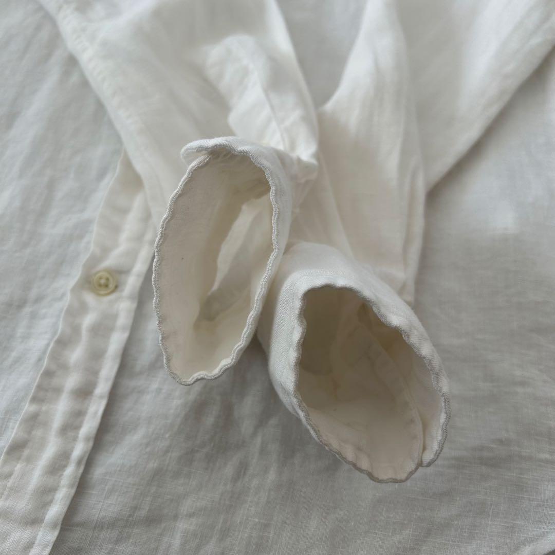 ラルフローレン 長袖 リネンシャツ 白 XS ボタンダウン ポニー刺繍